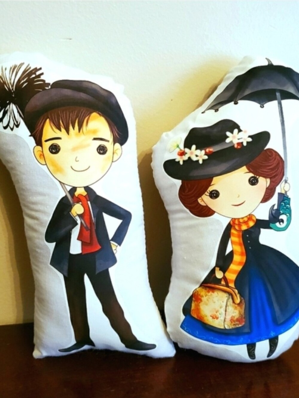 Mary Poppins And Bert Pillow Pal Set. New.